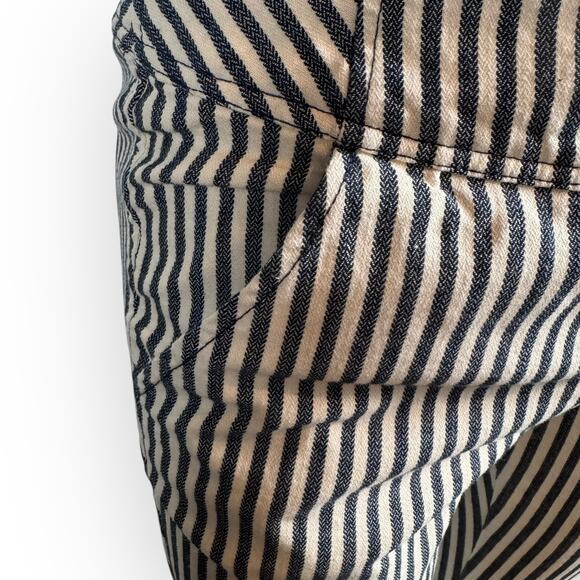 Free People Frankie High-Rise Striped Cropped Skinny Pants – Button Fly, Size 8 - Picture 6 of 11